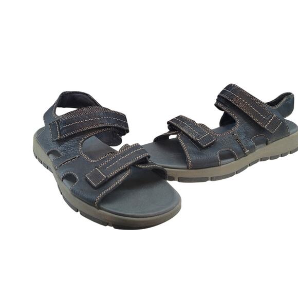 Clarks Brixby Shore Leather Sandals Men’s 12M Black EUC main image 9